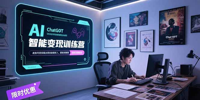 AI智能变现训练营，ChatGPT写作变现，电影解说制作，图文带货方法论跨境课程-外贸教程-精品网课-电商运营课库课堂