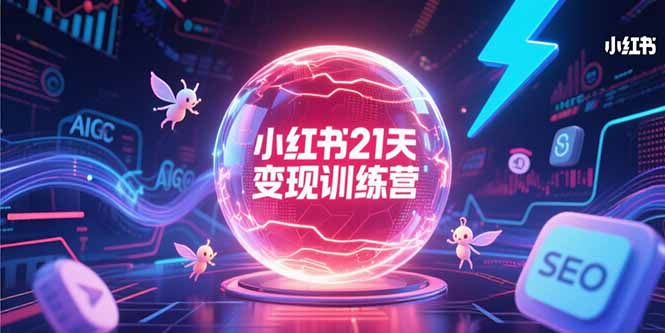 小红书21天变现训练营，AIGC工具高效应用，SEO优化核心技巧跨境课程-外贸教程-精品网课-电商运营课库课堂