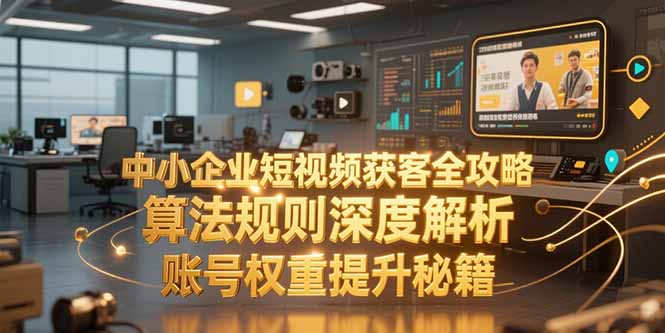 中小企业短视频获客全攻略，算法规则深度解析，账号权重提升秘籍跨境课程-外贸教程-精品网课-电商运营课库课堂