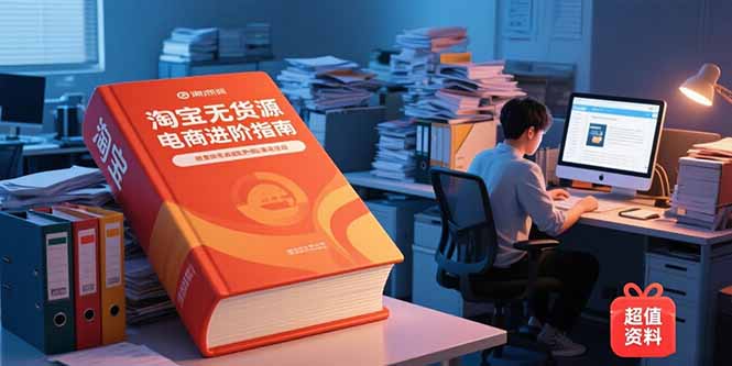 淘宝无货源电商进阶指南，包含新人课、进阶课，配套资料，蓝海选品等跨境课程-外贸教程-精品网课-电商运营课库课堂