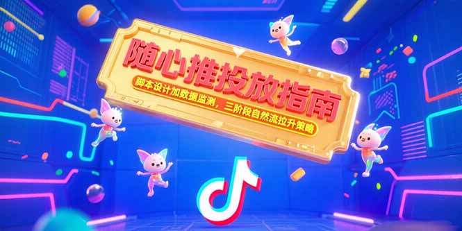随心推投放指南，脚本设计加数据监测，三阶段自然流拉升策略跨境课程-外贸教程-精品网课-电商运营课库课堂