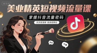 美业精英短视频流量课，掌握抖音流量密码，天天有询单，条条有转化跨境课程-外贸教程-精品网课-电商运营课库课堂