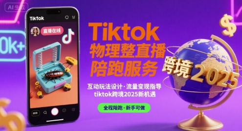 Tiktok物理整蛊直播陪跑服务-tiktok跨境2025跨境课程-外贸教程-精品网课-电商运营课库课堂