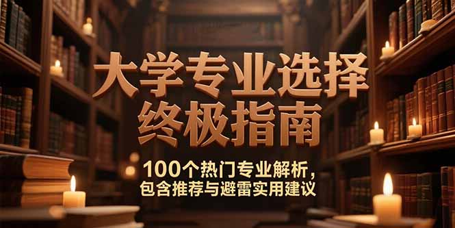 付费文：大学专业选择终极指南,100个热门专业解析,包含推荐与避雷实用建议跨境课程-外贸教程-精品网课-电商运营课库课堂