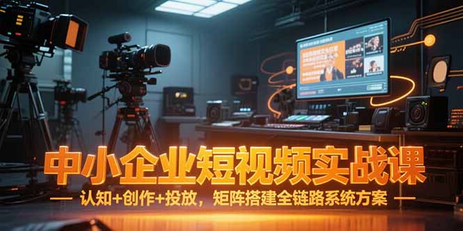 中小企业短视频实战课，认知+创作+投放，矩阵搭建全链路系统方案跨境课程-外贸教程-精品网课-电商运营课库课堂