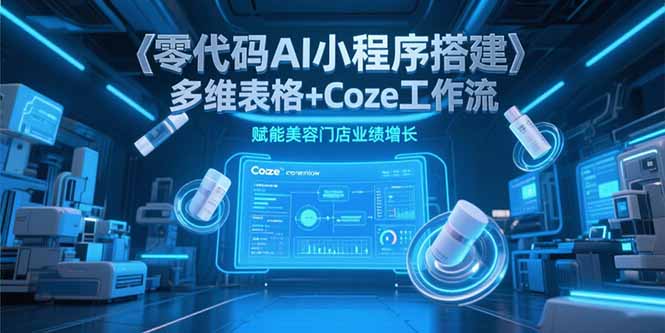 零代码AI小程序搭建，多维表格+Coze工作流，赋能美容门店业绩增长跨境课程-外贸教程-精品网课-电商运营课库课堂