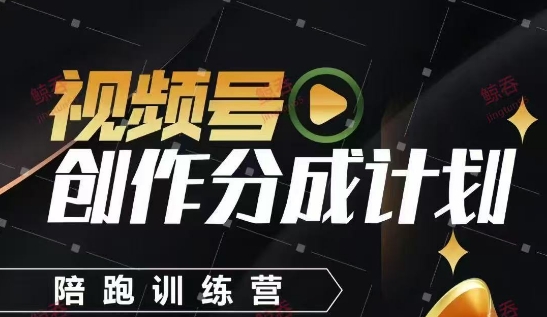 视频号创作分成计划陪跑训练营，手把手教会你如何制作视频，细水长流型项目跨境课程-外贸教程-精品网课-电商运营课库课堂