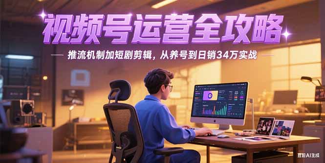 2025视频号运营全攻略，推流机制加短剧剪辑，从养号到日销34万实战跨境课程-外贸教程-精品网课-电商运营课库课堂