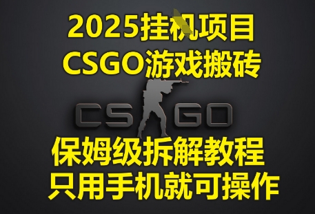 2025挂G项目，CSGO游戏搬砖，保姆级拆解教程，只用手机就可操作跨境课程-外贸教程-精品网课-电商运营课库课堂