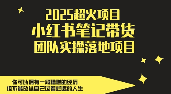 2025超火项目，副业最佳选择，小红书笔记带货团队实操落地项目，，轻松日入5张跨境课程-外贸教程-精品网课-电商运营课库课堂