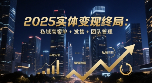 2025实体变现终局：私域高客单+发售+团队管理跨境课程-外贸教程-精品网课-电商运营课库课堂