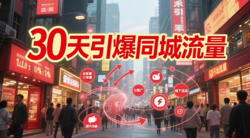 30天引爆同城流量：团购篇 认知篇 流量篇 来客篇 达人篇 老板人设IP篇 投流篇跨境课程-外贸教程-精品网课-电商运营课库课堂