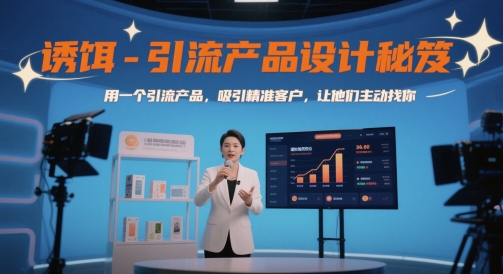 诱饵-引流产品设计秘笈，用一个引流产品，吸引精准客户，让他们主动找你跨境课程-外贸教程-精品网课-电商运营课库课堂