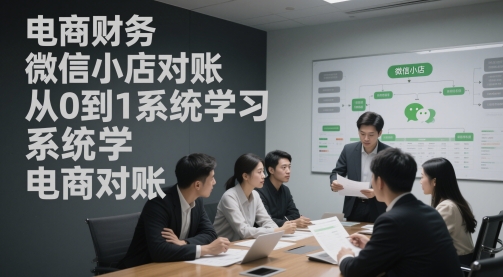 电商财务微信小店对账，从0到1系统学习电商对账跨境课程-外贸教程-精品网课-电商运营课库课堂