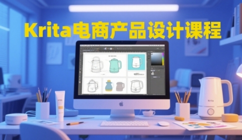 Krita电商产品设计课程，掌握从工具使用到创意落地的全链路设计能力跨境课程-外贸教程-精品网课-电商运营课库课堂