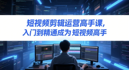 短视频剪辑运营高手课，入门到精通成为短视频高手跨境课程-外贸教程-精品网课-电商运营课库课堂