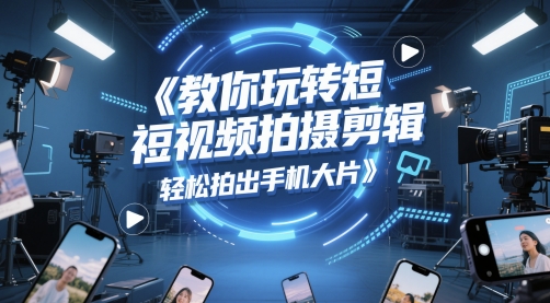 教你玩转短视频拍摄剪辑，轻松拍出手机大片跨境课程-外贸教程-精品网课-电商运营课库课堂