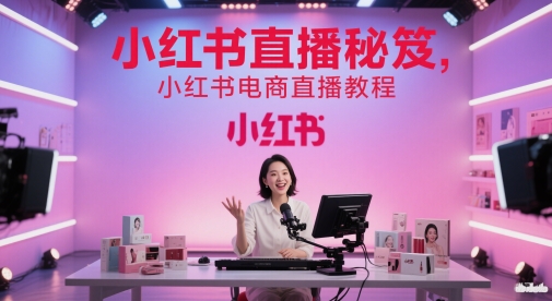 小红书直播秘笈，小红书电商直播教程跨境课程-外贸教程-精品网课-电商运营课库课堂