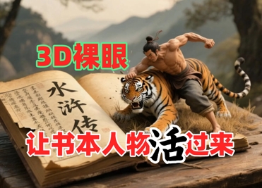 书本人物裸眼3D视频，新的玩法，流量超猛，保姆级教程跨境课程-外贸教程-精品网课-电商运营课库课堂