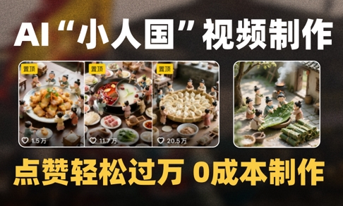 爆款1000W+播放微缩景观迷你小人国AI视频0成本制作全流程教学跨境课程-外贸教程-精品网课-电商运营课库课堂