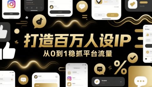 打造百万人设IP，从0到1稳抓平台流量跨境课程-外贸教程-精品网课-电商运营课库课堂