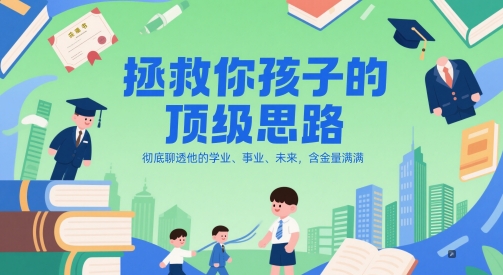付费文章：拯救你孩子的顶级思路，彻底聊透他的学业、事业、未来，含金量满满跨境课程-外贸教程-精品网课-电商运营课库课堂