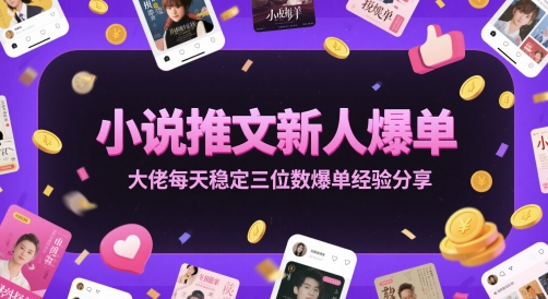 小说推文新人爆单大佬每天稳定三位数爆单经验分享跨境课程-外贸教程-精品网课-电商运营课库课堂