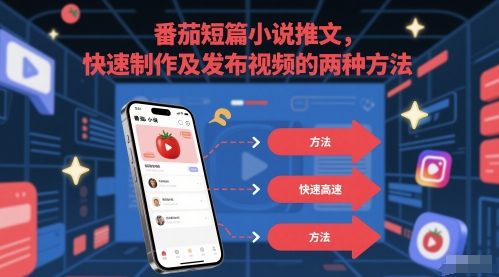 番茄短篇小说推文，快速制作及发布视频的两种方法跨境课程-外贸教程-精品网课-电商运营课库课堂