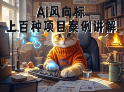 Ai风向标-附100种项目案例玩法-0基础小白到大神ai视频商业应用教学跨境课程-外贸教程-精品网课-电商运营课库课堂