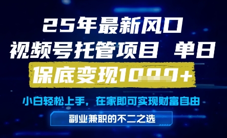 25年最新风口，视频号托管项目，单日保底变现1k+，手把手教学跨境课程-外贸教程-精品网课-电商运营课库课堂