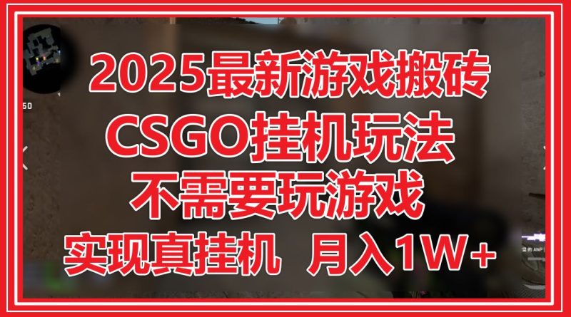 2025最新游戏搬砖，CSGO挂机，不需要玩游戏，实现真挂机，月入1W+跨境课程-外贸教程-精品网课-电商运营课库课堂