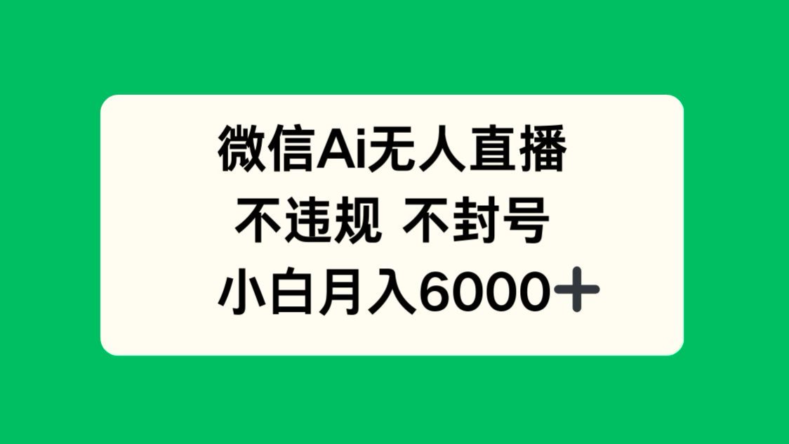微信AI无人直播，不违规 不封号 ，小白月入6000+跨境课程-外贸教程-精品网课-电商运营课库课堂