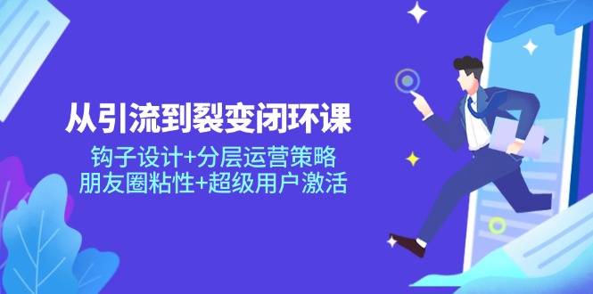 从引流到裂变闭环课：钩子设计+分层运营策略，朋友圈粘性+超级用户激活跨境课程-外贸教程-精品网课-电商运营课库课堂