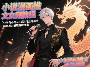 小说漫画推文女频教程，让所有小白从0成为行业内高手，简单暴力兼职轻松挣米跨境课程-外贸教程-精品网课-电商运营课库课堂