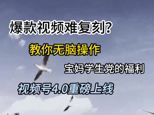 视频号4.0重磅上线，爆款视频难复刻？教你无脑操作宝妈学生党的福利跨境课程-外贸教程-精品网课-电商运营课库课堂