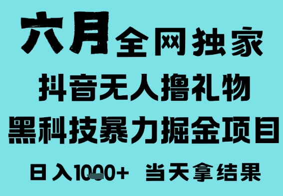 25年6月高爆抖音无人直播最新撸音浪掘金项目，门槛低小白可做，无脑日入1k，可矩阵放大跨境课程-外贸教程-精品网课-电商运营课库课堂