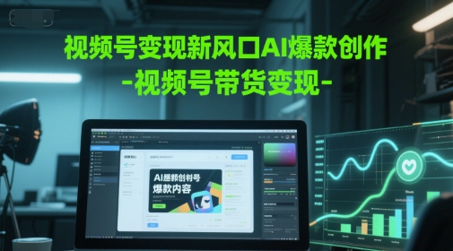 视频号变现新风口AI爆款创作-视频号带货变现跨境课程-外贸教程-精品网课-电商运营课库课堂