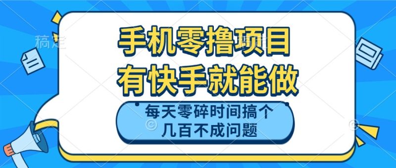 手机零撸项目，有快手就可以做，每天零碎时间搞个几百块不成问题跨境课程-外贸教程-精品网课-电商运营课库课堂