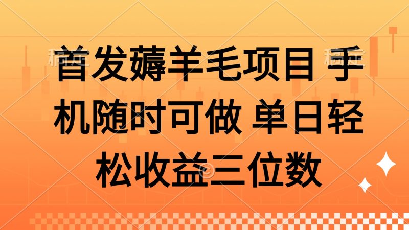 薅羊毛项目 手机随时可做 单日轻松收益三位数跨境课程-外贸教程-精品网课-电商运营课库课堂