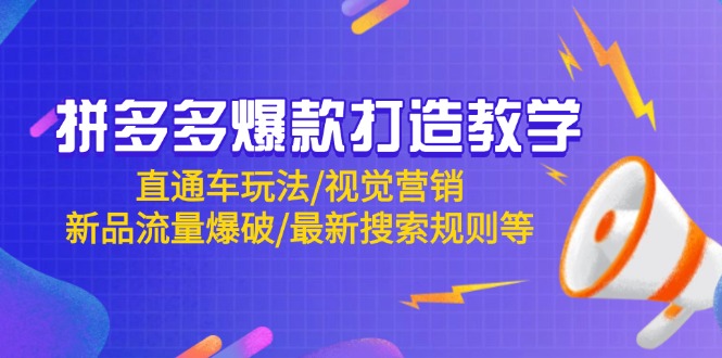 拼多多爆款打造教学：直通车玩法/视觉营销/新品流量爆破/最新搜索规则等跨境课程-外贸教程-精品网课-电商运营课库课堂