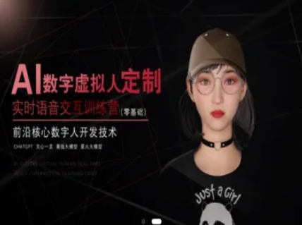 AI数字虚拟人定制，实时语音交互训练营（零基础），前沿核心数字人开发技术跨境课程-外贸教程-精品网课-电商运营课库课堂