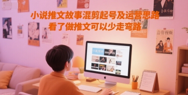 小说推文故事混剪起号及运营思路，看了做推文可以少走弯路跨境课程-外贸教程-精品网课-电商运营课库课堂