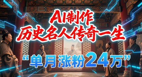 暴力起号！用AI制作历史名人传奇一生，单月涨粉24W，涨粉+变现赛道黑马来了跨境课程-外贸教程-精品网课-电商运营课库课堂