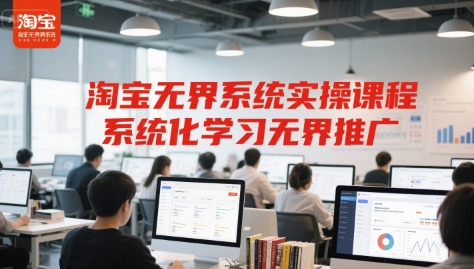 淘宝无界系统实操课程，系统化学习无界推广跨境课程-外贸教程-精品网课-电商运营课库课堂