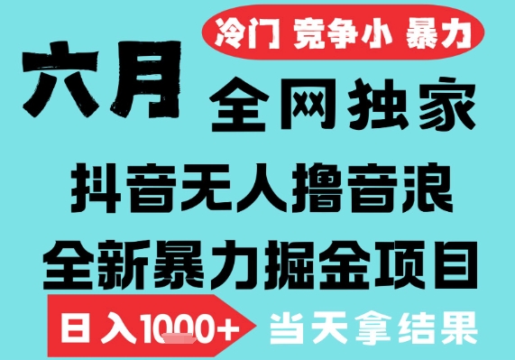 2025年6月高爆抖音无人直播最新撸音浪掘金项目，无脑日入1k+，低门槛小白可做，可矩阵放大跨境课程-外贸教程-精品网课-电商运营课库课堂