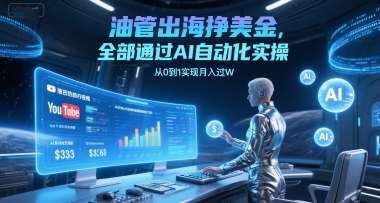 油管出海挣美金，全部通过AI自动化实操，从0到1实现月入过W跨境课程-外贸教程-精品网课-电商运营课库课堂