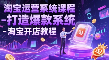 淘宝运营系统课程-打造爆款系统-淘宝开店教程跨境课程-外贸教程-精品网课-电商运营课库课堂