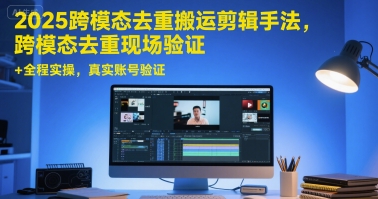2025跨模态去重搬运剪辑手法，跨模态去重现场验证 +全程实操，真实账号验证跨境课程-外贸教程-精品网课-电商运营课库课堂