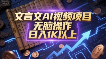文言文AI视频项目，无脑操作，日入1K以上跨境课程-外贸教程-精品网课-电商运营课库课堂