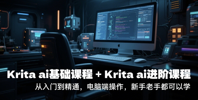 krita ai基础课程+Krita ai进阶课程，从入门到精通，电脑端操作，新手老手都可以学跨境课程-外贸教程-精品网课-电商运营课库课堂